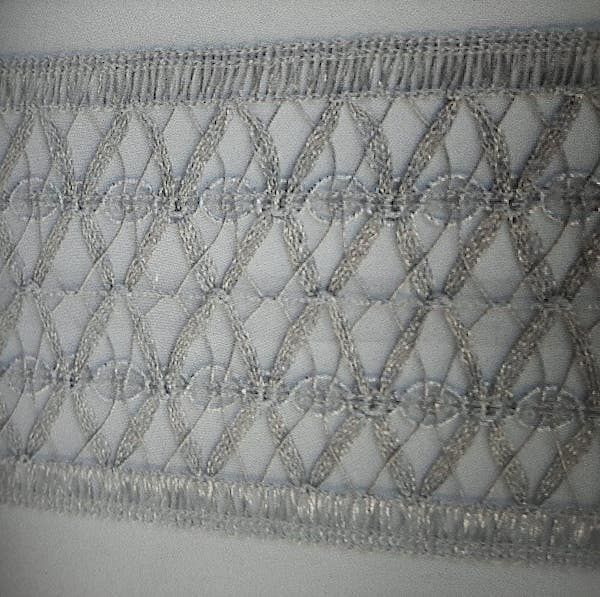 Picture of Agremano Braided Trim Silver braided net H. cm 9,5 (3,74 inch) Viscose Polyester Border Edge Trimming for liturgical Vestments