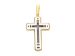 Picture of Double rounded Cross Pendant gr 15,2 Bicolour yellow white solid Gold 18k Unisex Woman Man 