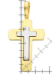 Picture of Double rounded Cross Pendant gr 15,2 Bicolour yellow white solid Gold 18k Unisex Woman Man 