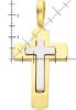 Picture of Double rounded Cross gr 15,2 solid yellow / white gold 18k