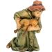 Picture of Kneeling Shepherd with Bagpipe cm 12 (4,7 inch) Matteo Nativity Scene Oriental style oil colours Val Gardena wood