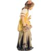 Immagine di Pastorella con cesto Presepe Matteo 28 cm palestinese legno colori a olio