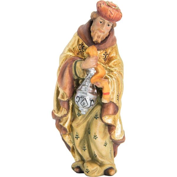 Immagine di Re Magio Bianco in piedi Presepe Matteo 18 cm palestinese legno colori a olio