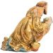 Immagine di Melchiorre Re Magio in ginocchio cm 10 (3,9 inch) Presepe Matteo stile orientale colori ad olio in legno Val Gardena