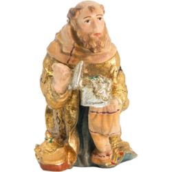 Picture of Melchior Wise King Kneeling cm 6 (2,4 inch) Matteo Nativity Scene Oriental style oil colours Val Gardena wood