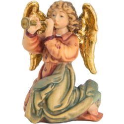 Picture of Angel with Trumpet cm 10 (3,9 inch) Matteo Nativity Scene Oriental style oil colours Val Gardena wood