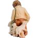 Immagine di Pastorello in ginocchio con Pecore cm 18 (7,1 inch) Presepe Matteo stile orientale colori ad olio in legno Val Gardena