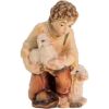 Immagine di Pastorello in ginocchio con pecore Presepe Matteo 56 cm palestinese grande legno