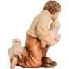 Immagine di Pastorello in ginocchio con pecore Presepe Matteo 56 cm palestinese grande legno