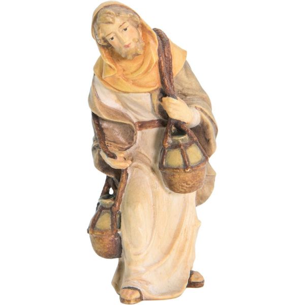 Immagine di Pastore con brocche Presepe Matteo 28 cm palestinese legno colori a olio