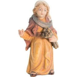 Imagen de Pastor con Trigo cm 12 (4,7 inch) Belén Matteo estilo oriental colores al óleo en madera Val Gardena