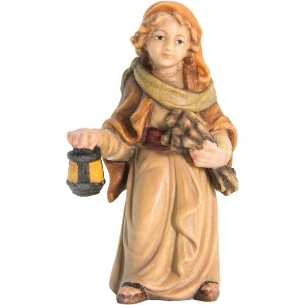 Immagine di Pastore con grano e lanterna Presepe Matteo 18 cm palestinese legno colori a olio
