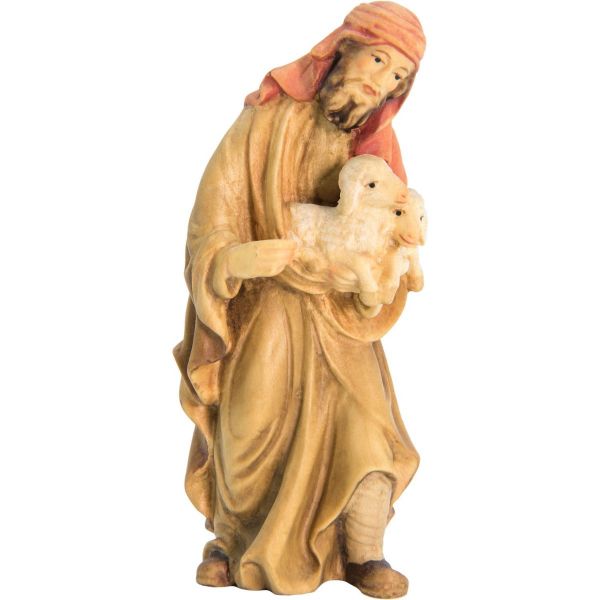 Picture of Shepherd with Sheep cm 6 (2,4 inch) Matteo Nativity Scene Oriental style oil colours Val Gardena wood