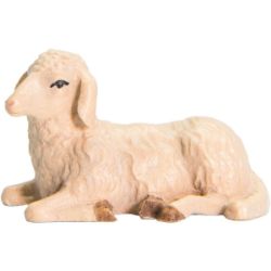 Picture of Lying Sheep cm 6 (2,4 inch) Matteo Nativity Scene Oriental style oil colours Val Gardena wood