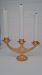 Immagine di Candeliere da Altare 3 fiamme cm 33x20 (13,0x7,9 inch) Stella Spighe Fiamme in bronzo Oro Argento Porta candela liturgico Lumiera da Chiesa