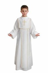 Picture of MADE TO MEASURE - First Communion Alb unisex embroidered Cross Polyester Liturgical Tunic