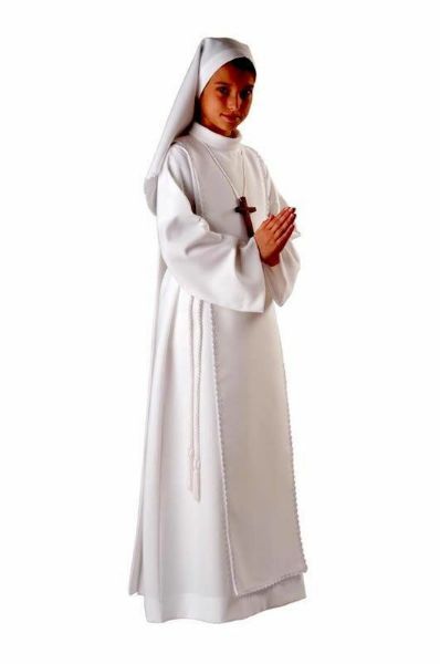 Picture of CUSTOM-MADE Girls Communion Alb, turned collar, Daisies scapular