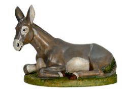 Picture of Donkey cm 53 (21 inch) hand painted Euromarchi Nativity for outdoor