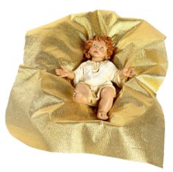 Picture of Baby Jesus in Cradle cm 53 (21 inch) hand painted Euromarchi Nativity for outdoor