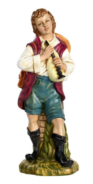 Picture of Shepherd with Fife cm 53 (21 inch) hand painted Euromarchi Nativity for outdoor