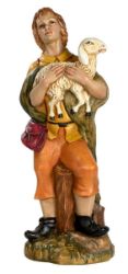 Picture of Shepherd with Lamb cm 53 (21 inch) hand painted Euromarchi Nativity for outdoor