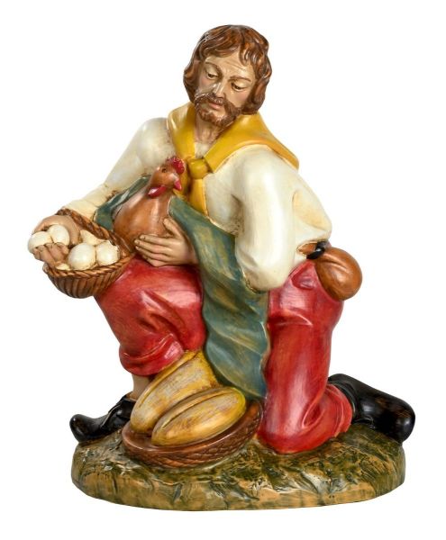 Immagine di Pastore con gallina Presepe Euromarchi 53 cm plastica grande da esterno 