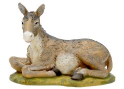 Picture of Donkey cm 65 (25,6 inch) resin hand painted Euromarchi Nativity for outdoor