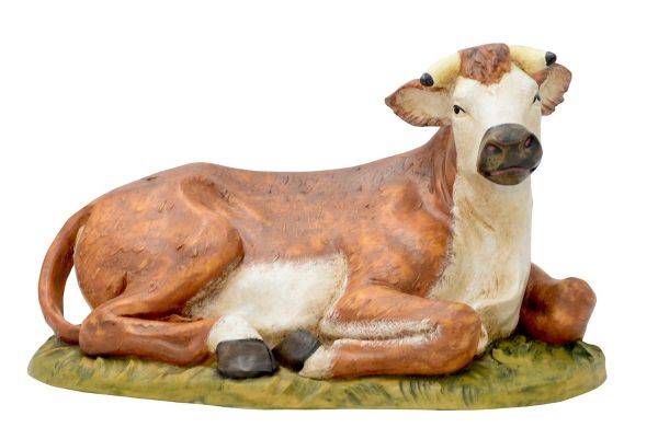 Picture of Ox cm 65 (25,6 inch) resin hand painted Euromarchi Nativity for outdoor