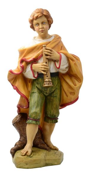 Immagine di Pastore con Piffero Presepe Euromarchi 65 cm resina grande da esterno 