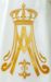 Immagine di Casula Mariana in tessuto Vaticano ricamo oro davanti dietro - Avorio