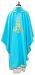 Imagen de Casulla mariana tejido Vaticano bordado dorado - Azul