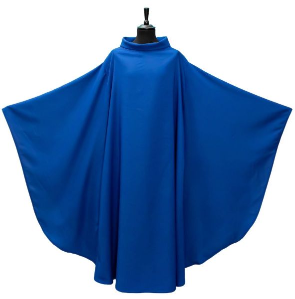 Immagine di Camice Casula anglicano ampia blu collo ad anello poliestere
