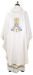 Picture of Pure silk Marian Chasuble, elegant gold embroidery, blue stones - Cream