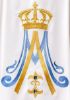 Picture of Cream Marian Chasuble | Roll collar | Front/back gold embroidery, stones | Silk