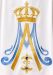 Picture of Pure silk Marian Chasuble, elegant gold embroidery, blue stones - Cream