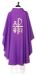 Picture of Polyester Chasuble Peace Alpha Omega embroidery - Ivory, Violet, Red, Green, White, Pink, Morello 