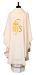 Picture of Vatican fabric Chasuble IHS embroidery - Ivory, Violet, Red, Green, White, Pink, Morello 