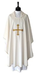Picture of Simple polyester Chasuble gold Cross - Ivory, Violet, Red, Green, White, Pink, Morello