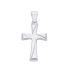 Immagine di Croce doppia lavorata Ciondolo Pendente gr 1,2 Oro bianco 18kt a Canna vuota Unisex Donna Uomo 