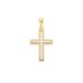 Immagine di Croce doppia dritta Ciondolo Pendente gr 1,25 Bicolore Oro giallo bianco 18kt lastra stampata a rilievo Unisex Donna Uomo 
