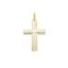 Immagine di Croce doppia ad arco traforata Ciondolo Pendente gr 1,3 Bicolore Oro massiccio giallo bianco 18kt Unisex Donna Uomo 