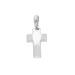 Immagine di Croce bombata Ciondolo Pendente gr 1,35 Oro bianco 18kt a Canna vuota Unisex Donna Uomo 