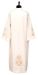 Imagen de Alba litúrgica mezcla algodón con pliegues, cremallera hombro y bordado Uvas Espigas - Blanco, Marfil