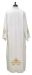 Picture of Cotton-blend Alb with pleats, shoulder zipper, Cross embroidery - White, Ivory