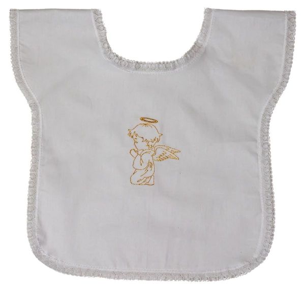 Picture of 10 Pieces - White Baptismal Bibs Angel embroidery