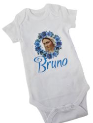 Picture of CUSTOMIZED Pure cotton Baby short or long sleeve bodysuit 3,6, 9 months, custom image - White