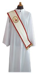 Picture of CUSTOMIZED Confraternity stole with customizable image on medallion - Marfil, Red, Green, Violet, Light Blue