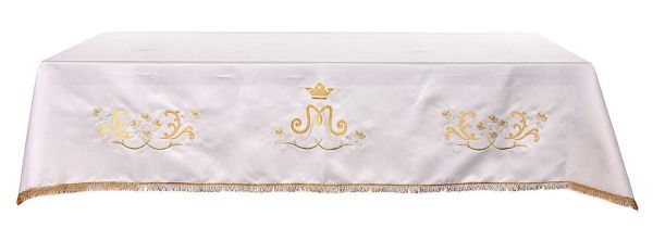Picture of Marian Altar Table Cloth | Satin | Strass, stones | 60x98 inch | Ivory