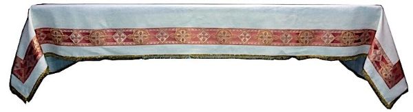 Imagen de Mantel de altar cm 140x250 con galón en colores litúrgicos  - Blanco