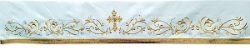Picture of Satin altar tablecloth, gold & silver embroidery, precious stones 63x39 inch - White, Ivory